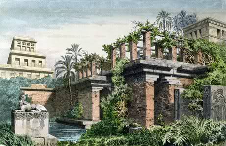 disegno giardini babilonesi a terrazzi